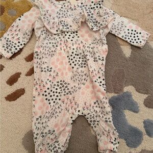 Tucker + Tate Pink and Black Printed Footie Romper